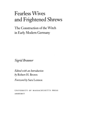 Cover image for Fearless Wives and Frightened Shrews: The Construction of the Witch in Early Modern Germany