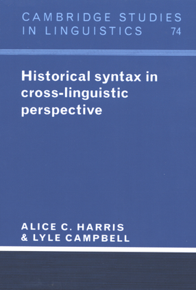 Cover image for Historical syntax in cross-linguistic perspective