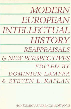 Cover image for Modern European intellectual history: reappraisals and new perspectives