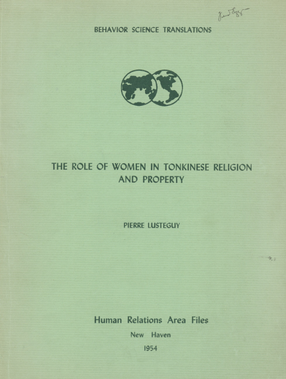 Cover image for The role of women in Tonkinese religion and property